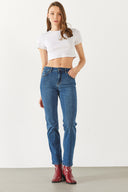 Kadın Gabriel Dark Blue Straight Fit Jean Pantolon - Dark Blue