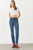 Kadın Gabriel Dark Blue Straight Fit Jean Pantolon (TENCEL)™ - Dark Blue