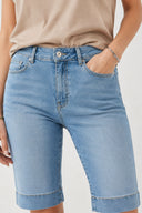 Gabriel Med Blue Regular Fit Jean Şort-Med Blue