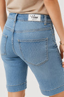 Gabriel Med Blue Regular Fit Jean Şort-Med Blue