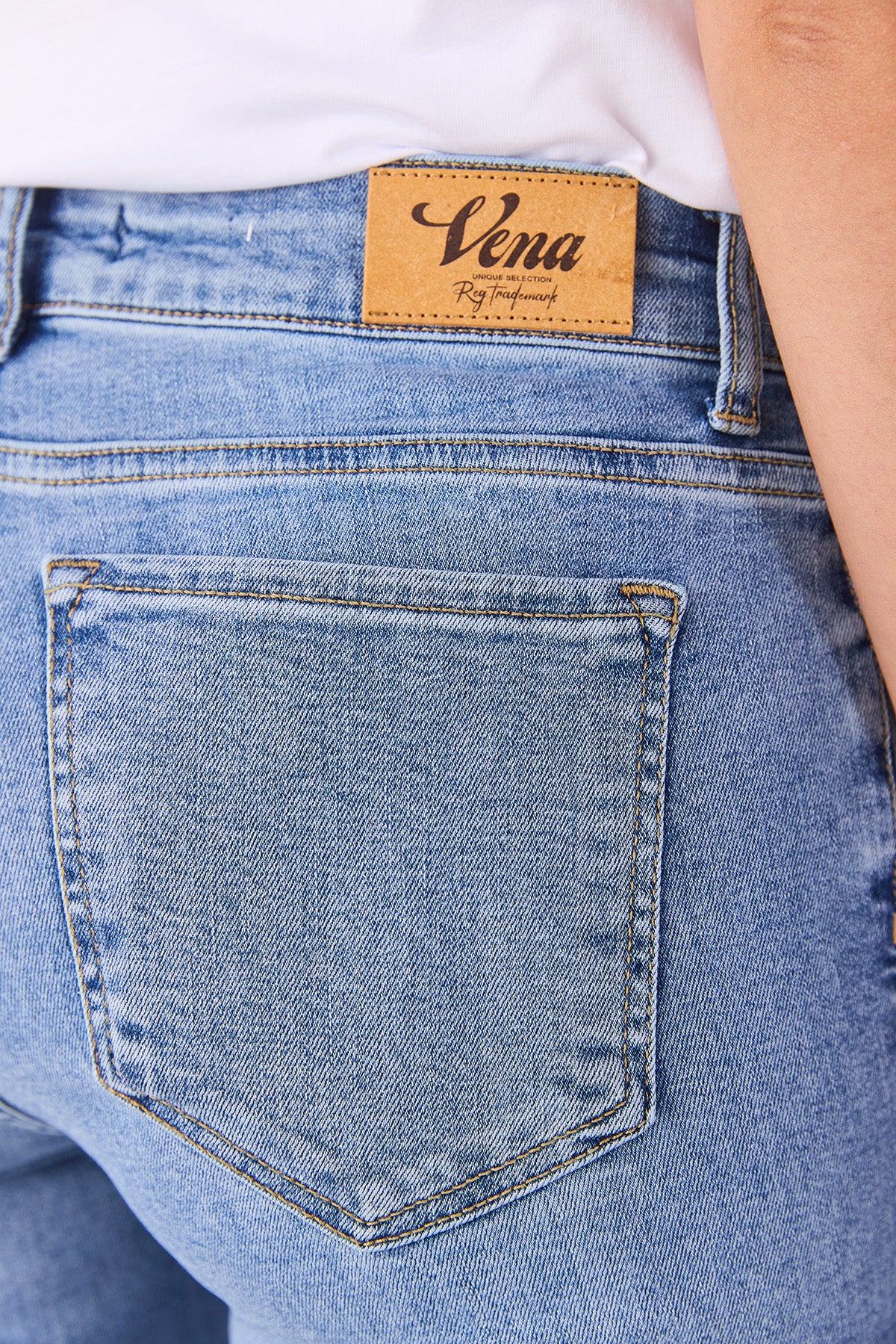 Kadın Gabriel Med Blue Straight Fit Jean Pantolon - Med Blue – Vena