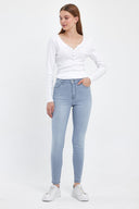Kadın Gabriella Blue Grey Skinny Jean Pantolon - Blue Grey