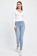 Kadın Gabriella Blue Grey Skinny Jean Pantolon - Blue Grey