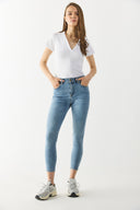 Kadın Gabriella Dirty Med Blue Skinny Jean Pantolon - Dirty Med Blue