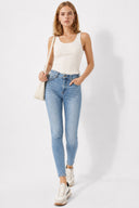 Gabriella Dirty Med Blue Skinny Jean Pantolon-Dirty Med Blue