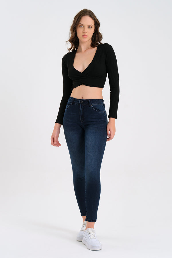 Kadın Gabriella Smoke Blue Skinny Jean Pantolon - Smoke Blue