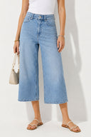 Geniş Paça Baggy Fit Med Blue Jean Şortolon-Med Blue