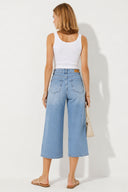 Geniş Paça Baggy Fit Med Blue Jean Şortolon-Med Blue