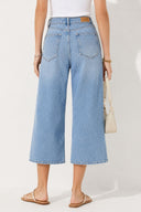 Geniş Paça Baggy Fit Med Blue Jean Şortolon-Med Blue
