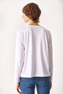 2li Siyah Beyaz Kadın Gloria Bisiklet Yaka Regular Fit Uzun Kollu Basic Tişört