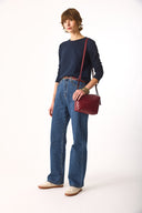 Kadın Gloria Bisiklet Yaka Regular Fit Uzun Kollu Tişört %100 Pamuk - Lacivert