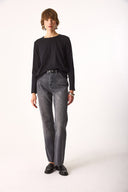 2li Siyah Beyaz Kadın Gloria Bisiklet Yaka Regular Fit Uzun Kollu Basic Tişört