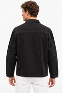 Gömlek Yaka Black Jean Ceket %100 Pamuk-Black