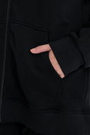 Kadın Grace Kapüşonlu Fermuarlı Regular Fit Basic Sweatshirt - Siyah