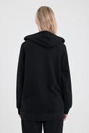 Kadın Grace Kapüşonlu Fermuarlı Regular Fit Basic Sweatshirt - Siyah