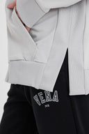 Kadın Gwen Yanı Yırtmaçlı Fermuarlı Sweatshirt - Gri