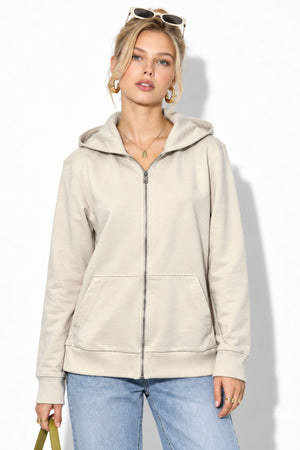 Gwen Yanı Yırtmaçlı Fermuarlı Sweatshirt-Gri