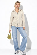 Gwen Yanı Yırtmaçlı Fermuarlı Sweatshirt-Gri