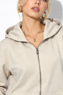 Gwen Yanı Yırtmaçlı Fermuarlı Sweatshirt-Gri