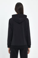 Kadın Gwen Yanı Yırtmaçlı Fermuarlı Sweatshirt - Siyah