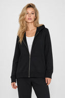 Gwen Yanı Yırtmaçlı Fermuarlı Sweatshirt-Siyah