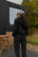 Gwen Yanı Yırtmaçlı Fermuarlı Sweatshirt-Siyah