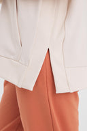 Kadın Gwen Yanı Yırtmaçlı Fermuarlı Sweatshirt - Taş