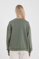 Kadın Holiday Baskılı Sweatshirt - Haki