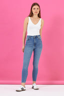Kadın Holly Dirty Med Blue Yüksek Bel Skinny Jean Pantolon - Dirty Med Blue