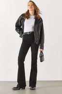Kadın Jenny Black Yüksek Bel Flare Jean Pantolon - Black
