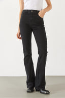 Kadın Jenny Black Yüksek Bel Flare Jean Pantolon-Black