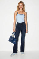Jenny Blue Black Yüksek Bel Flare Jean Pantolon-Blue Black