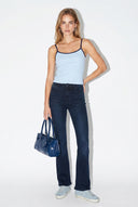 Jenny Blue Black Yüksek Bel Flare Jean Pantolon-Blue Black