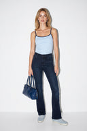 Jenny Blue Black Yüksek Bel Flare Jean Pantolon-Blue Black