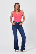 Kadın Jenny Dark Blue Flare Jean Pantolon - Dark Blue