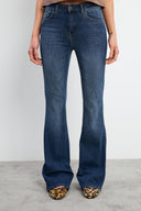 Kadın Jenny Dirty Dark Blue Yüksek Bel Flare Jean Pantolon - Dirty Dark Blue