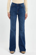 Kadın Jenny Dirty Dark Blue Yüksek Bel Flare Jean Pantolon - Dirty Dark Blue