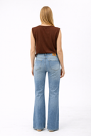 Jenny Light Blue Yüksek Bel Flare Jean Pantolon-Light Blue