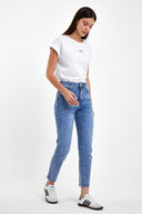 Kadın Jessica Med Blue Mom Jean Pantolon - Med Blue