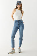 Kadın Jessica Vintage Med Blue Mom Jean Pantolon - Vintage Med Blue