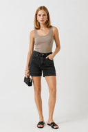 Jolie Bermuda Black Jean Şort-Black