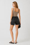Jolie Bermuda Black Jean Şort-Black