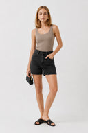 Jolie Bermuda Black Jean Şort-Black