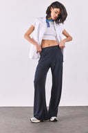 Kadın Jovie Yumuşak Dokulu Yüksek Bel Wide Leg Eşofman Altı (CUPRO) - Antrasit