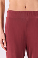 Kadın Jovie Yumuşak Dokulu Yüksek Bel Wide Leg Eşofman Altı (CUPRO) - Bordo