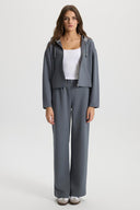 Kadın Jovie Yumuşak Dokulu Yüksek Bel Wide Leg Pantolon (CUPRO) - Antrasit