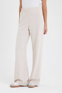 Kadın Jovie Yumuşak Dokulu Yüksek Bel Wide Leg Pantolon (CUPRO) - Kemik