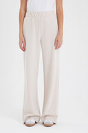 Kadın Jovie Yumuşak Dokulu Yüksek Bel Wide Leg Pantolon (CUPRO) - Kemik