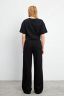 Kadın Jovie Yumuşak Dokulu Yüksek Bel Wide Leg Pantolon (CUPRO) - Siyah