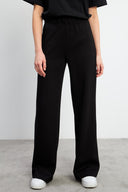 Kadın Jovie Yumuşak Dokulu Yüksek Bel Wide Leg Pantolon (CUPRO) - Siyah